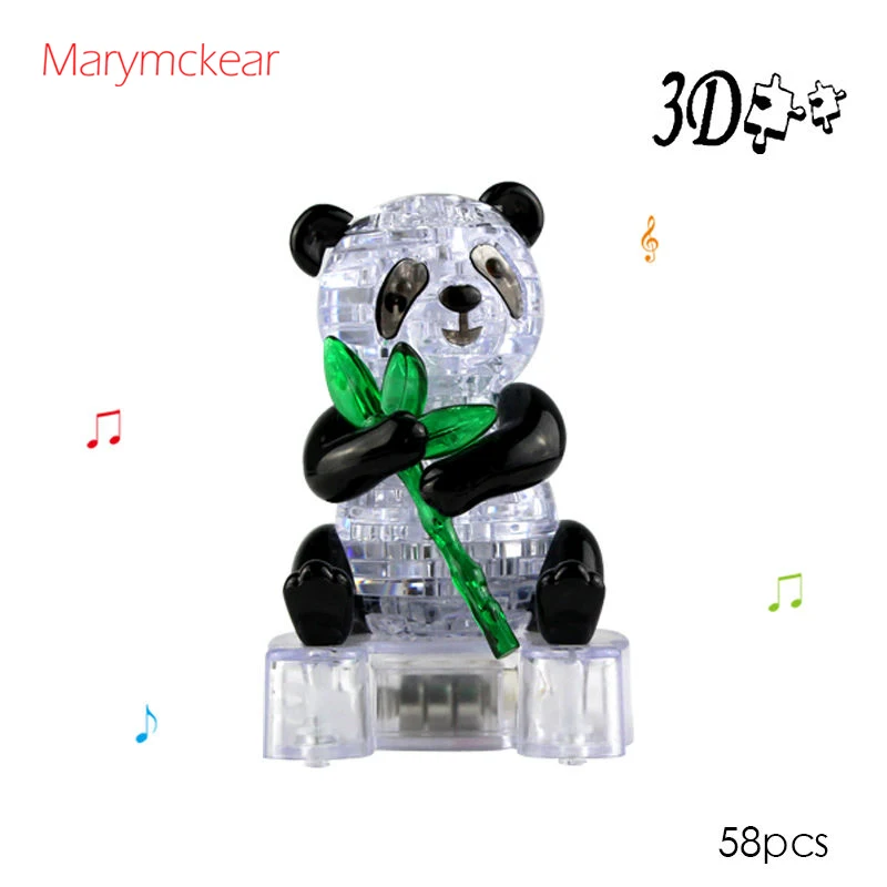 3d кристалл головоломки животных Тип Головоломка «панда» с милым дизайном 58 шт. головоломки/комплект Детские игрушки ручной игрушки собрать 3d головоломка