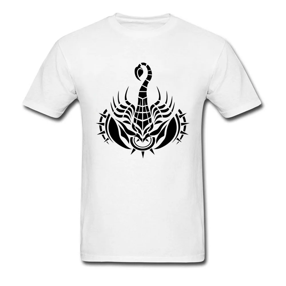 Slim Fit Men Tops Tees Scorpio Group T Shirts Pure Cotton Short Sleeve Europe Clothing Shirt Crew Neck Top Quality Scorpio white