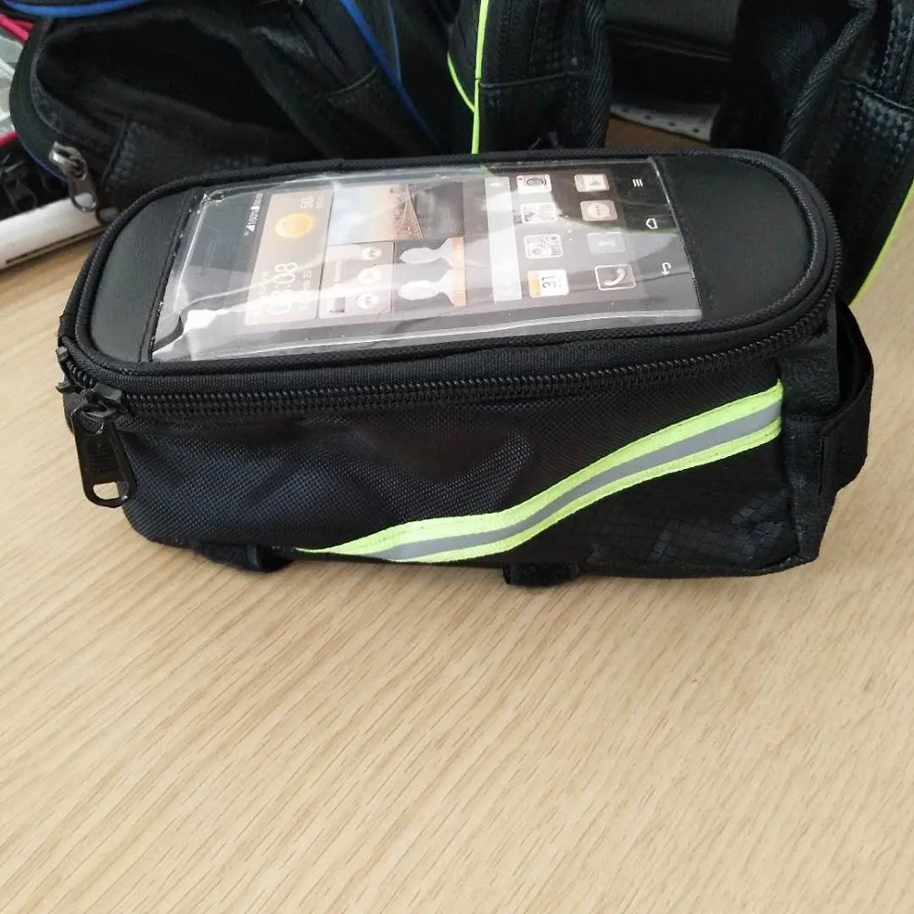 Sale New Bicycle Bag Waterproof Bike Front Top Frame Handlebar Bag For Cellphone Frame Tube Saddle Holder Black #3S30 9