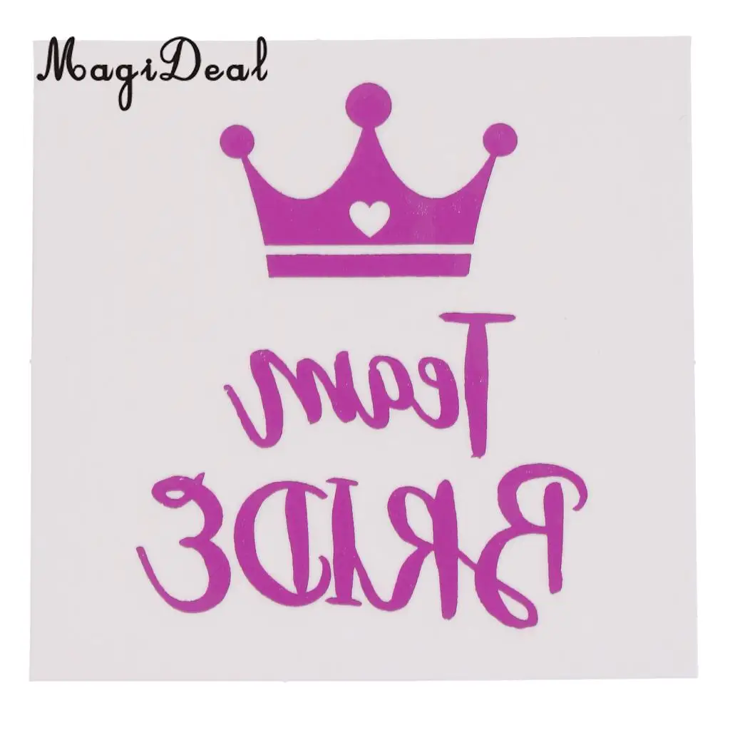 MagiDeal 10Pcs/Lot Purple Team Bride Tribe Temporary Tattoos Wedding Sticker Hens Night Party Decoration Hands Sticker