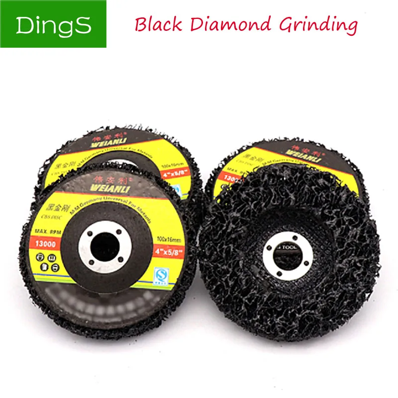 1 Pcs 4 "/100*16*13*25 Millimetri Disco Nero Poli Disco Striscia Mola Abrasiva Vernice Strumenti Di Rimozione Di Ruggine Pulito Per Angle Grinder