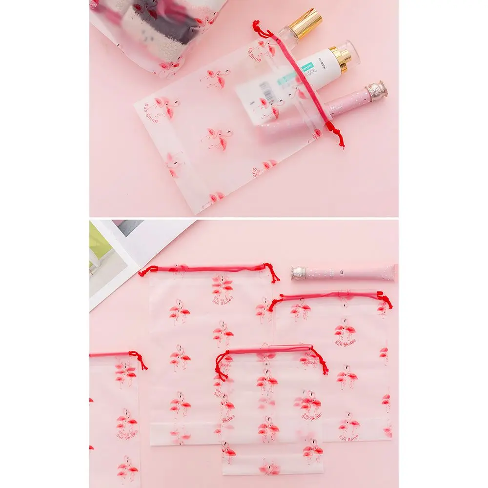 Cartoon Transparent Waterproof Pvc Mobile Beam Pocket Towel Underwear Cosmetics Storage Drawstring Bag