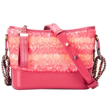 Женская сумка, сумки-мессенджеры, модные сумки с пайетками, Дамская, Коралловая, розовая градационная сумка, поперечные цепи, блестящие, Par