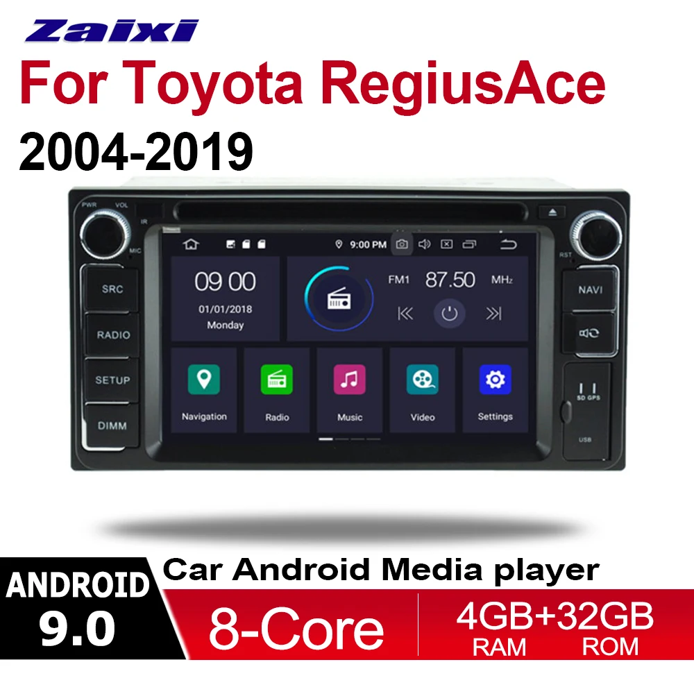 

ZaiXi For Toyota RegiusAce 2004~2019 2 DIN Car Android 9 GPS Naviation Multimedia system Bluetooth Radio Amplifier HD Screen