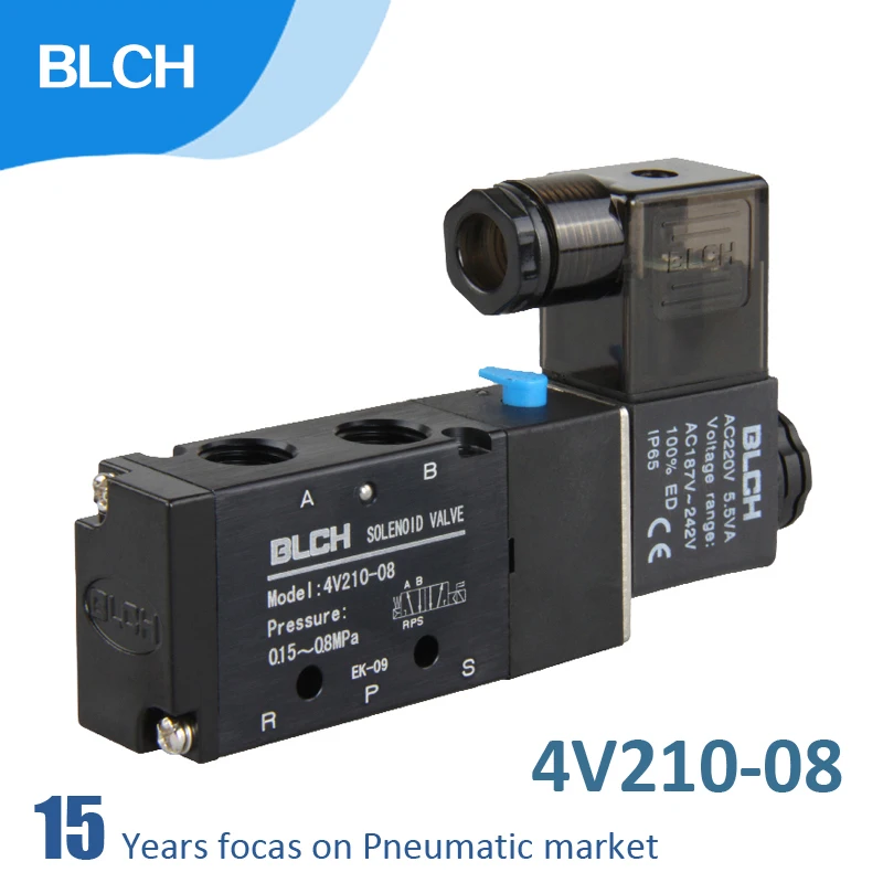 Blch Válvula Solenoide Elétrica Pneumática Posições 4v 21008 12v Dc24v Ac110v Ac220v 4v210-06 8