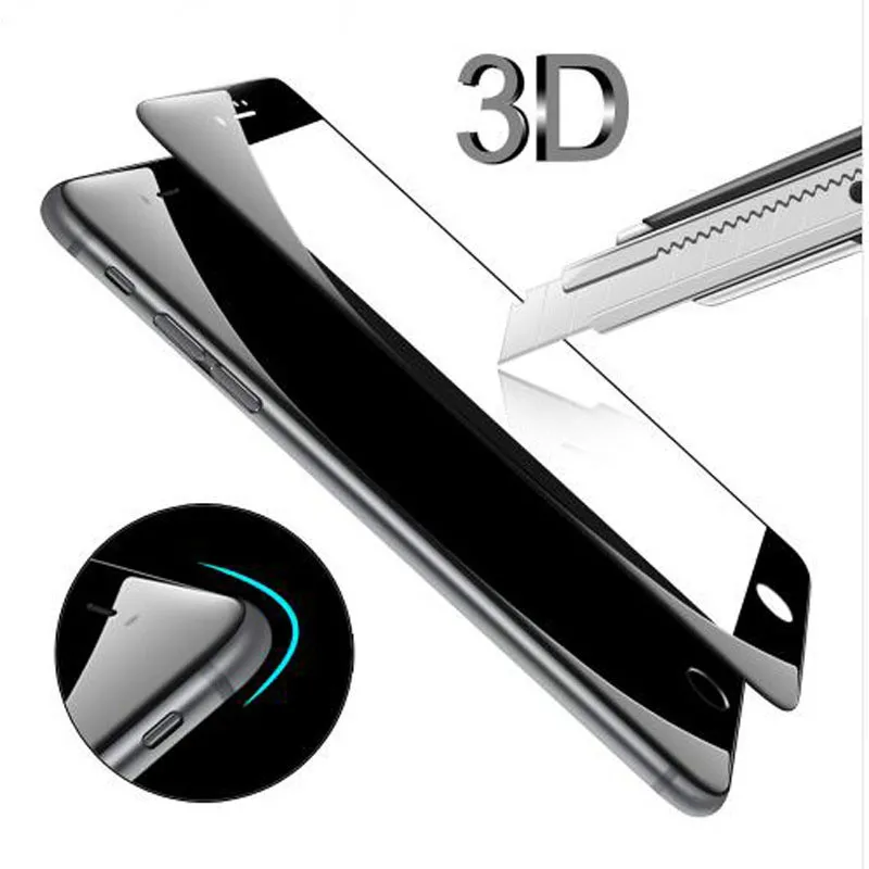 Защита от царапин 3D изогнутые края для iphone 6s 8 полное покрытие закаленное стекло 7