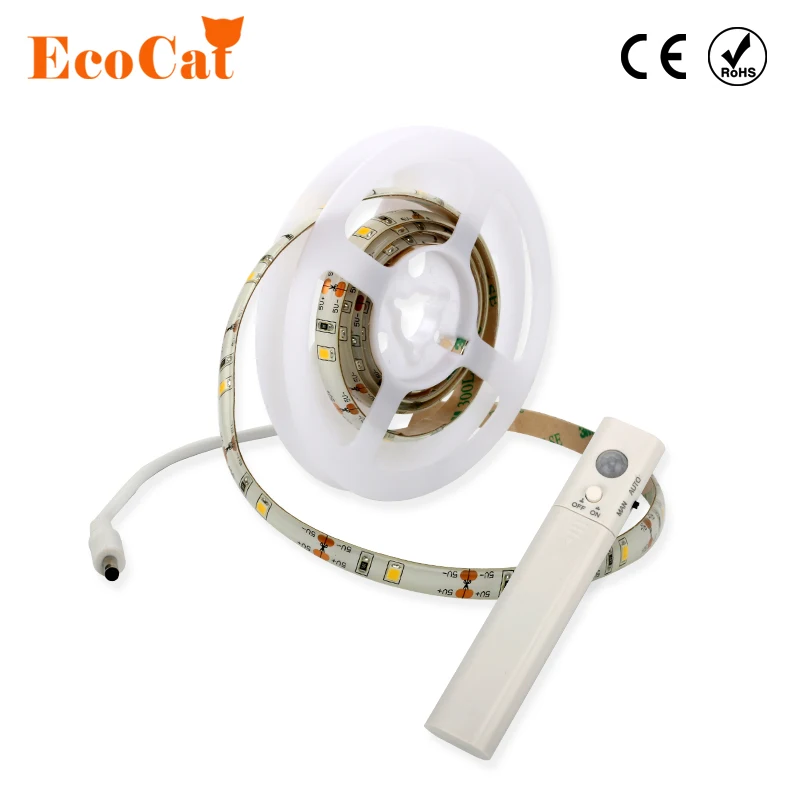 

PIR Motion Sensor LED Strip Light Wireless Battery Operated Wardrobe Under Bed for Bedroom Stairway Cabinet
