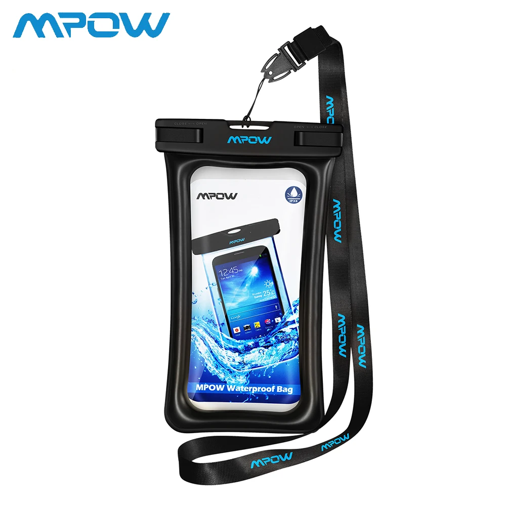 1pcs Mpow IPX8 Floatable Waterproof Bag Case Universal 6.5 '' Underwater Phone Pouch For iPhone Samsung Huawei Cellphone Dry Bag