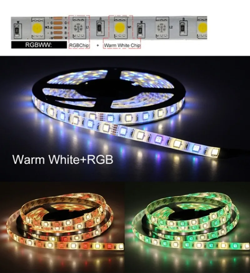Светодиодная лента 5050 DC12V 60 светодиодный s/m 5 м/лот гибкий светильник RGB RGBW RGBWW