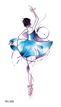

Rocooart Dancing Girls Tattoo Stickers Ballet Flash Taty For Women Body Art Waterproof Temporary Tattoo Stickers Fake Tatouage
