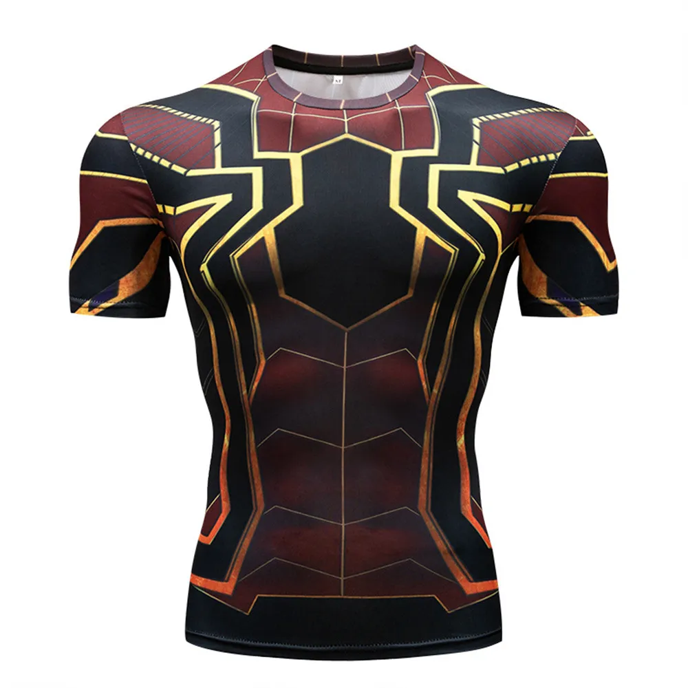 

Raglan Sleeve Spiderman 3D Printed T shirts Men Compression Shirts Summer NEW Cosplay Costume Tops For Male Fitness