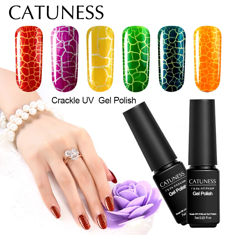 

CATUNESS Gel Long-lasting Phototherapy Cracke Gel Nail Polish Perfect Cracking Quick Drying for DIY Beauty Nail Art Design 7ML