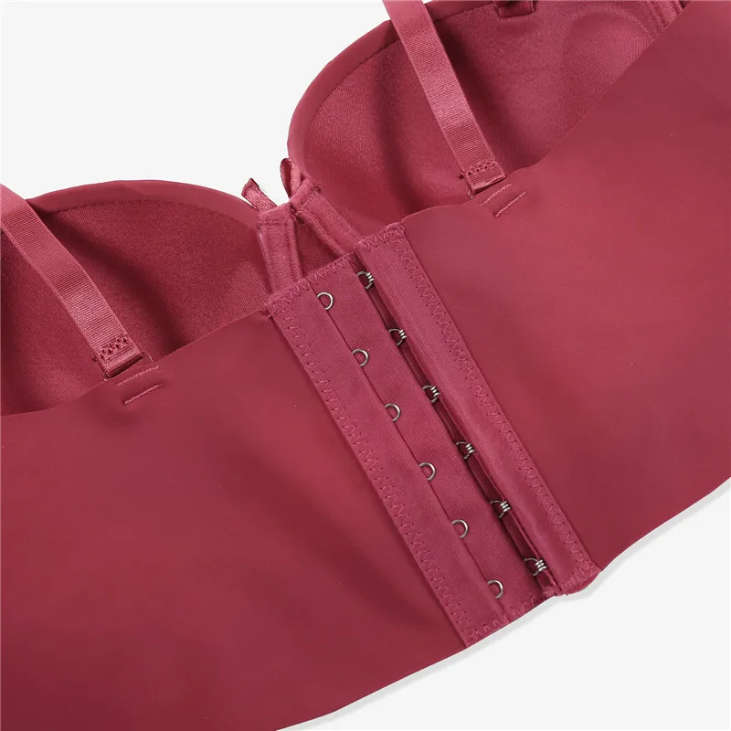 Fashion Super Push Up Bras Smooth One-Piece Seamless Adjustable Straps Breathable Underwear Women Brassiere 1/2 Cup Bras