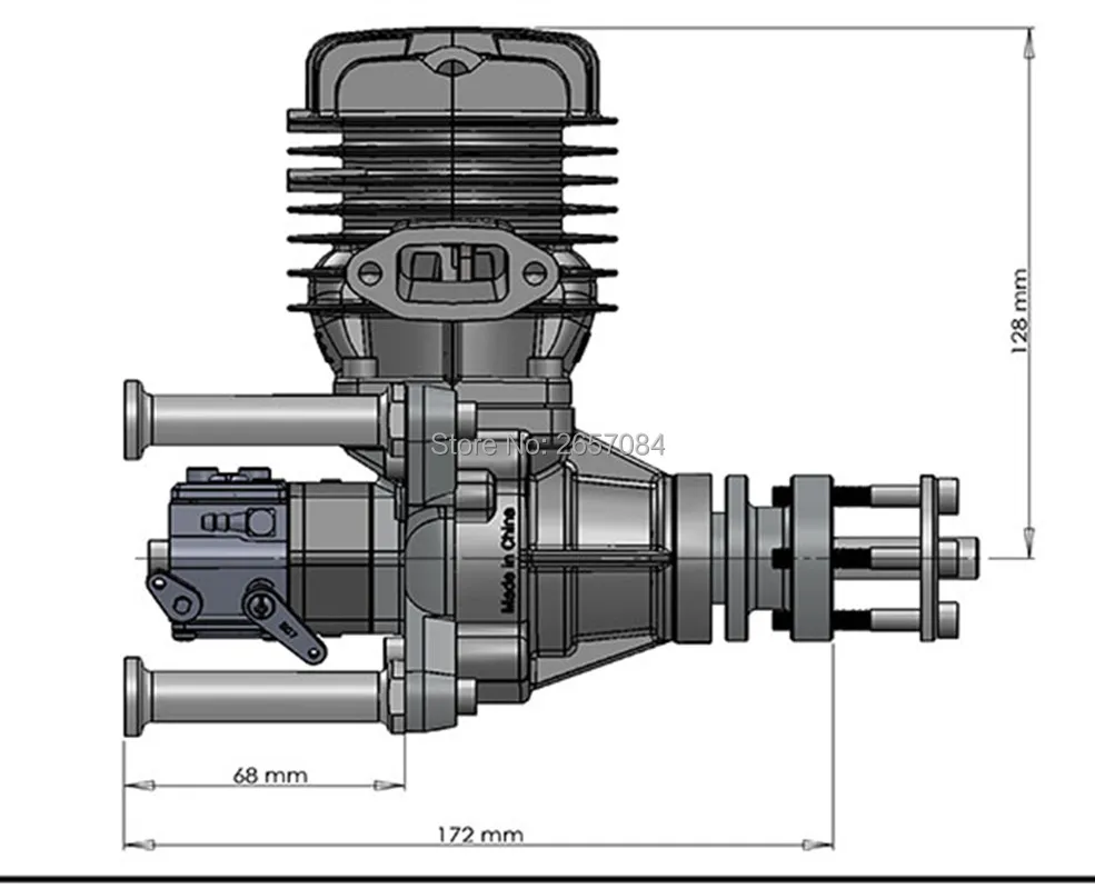 DLE55 55CC газовый двигатель для радиоуправляемого самолета фиксированная модель крыла однотактный два выхлопа ветер холодный руки начать после удара