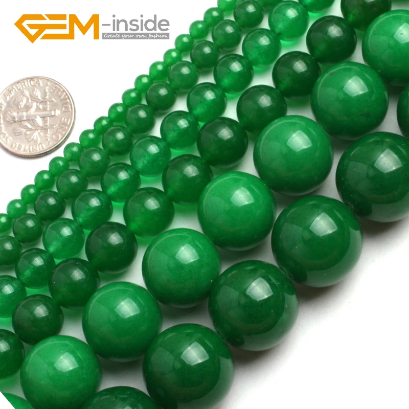 

2-14mm Round Green Jades Gem stone Beads For Jewelry Making Beads Strand 15" DIY Wholesale Gem-inside