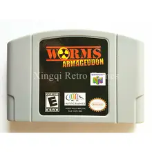 Nintendo N64 Игры Worms Armageddon Видеоигры Картридж Консоли Карты Английский Язык Версия США