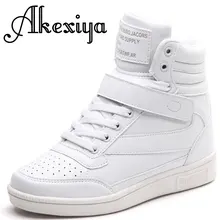 Autumn Winter High Top Women Casual Shoes Platform Hidden Increasing Shoes Breathable Women Shoes Ankle Boots Wedge Shoes 8950