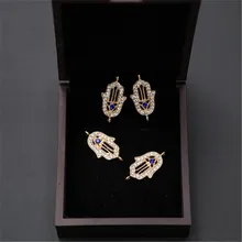 

WKOUD 6pcs KC gold God's hands Glamour Fashion Bracelet DIY Handmade rhinestones Metal Jewellery Alloy Connectors A934