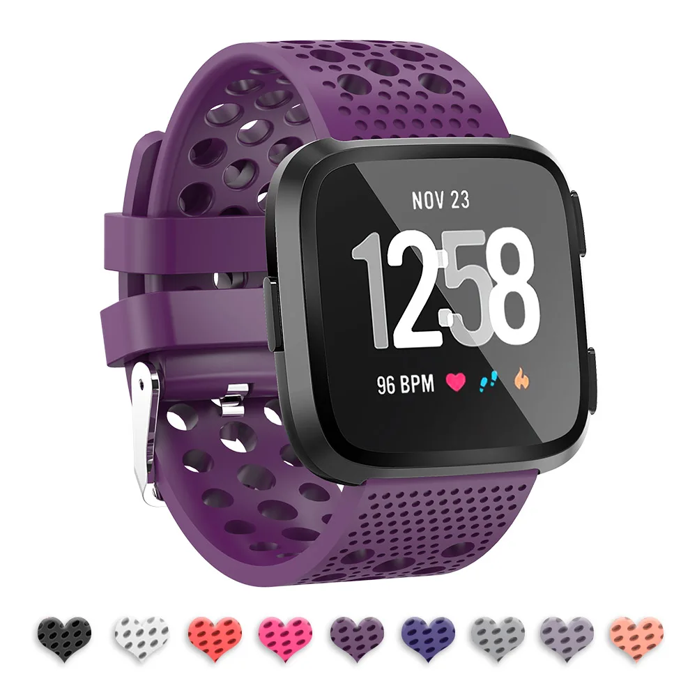 Для Fitbit Versa полосы Fitbit Versa ремешок спортивный материал для Fitbit умные часы Versa маленькие большие для мужчин и женщин - Цвет: Фиолетовый