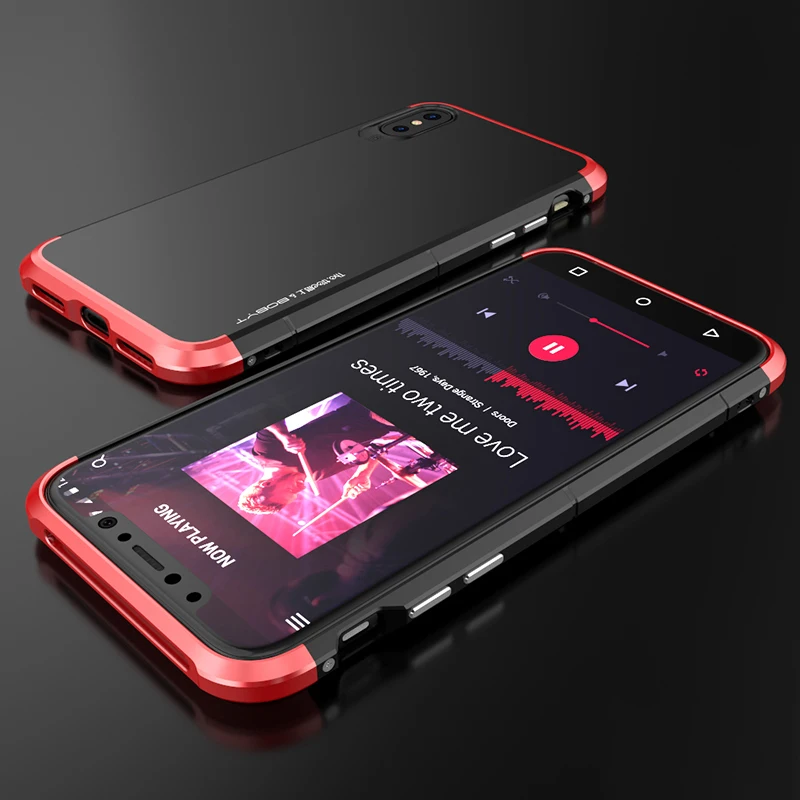 

BOBYT Luxury For iPhone X Case 360 Full Protection 3 in 1 Aluminum Metal + PC Hard Slim Hybrid Slim Back Case For iPhone X Cover