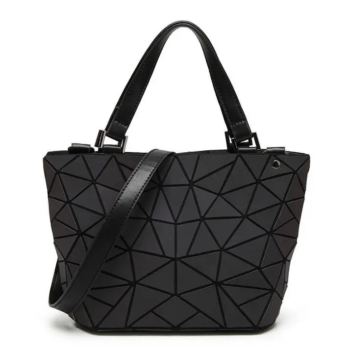 Onzama Womens Geometric Handbags Holographic Luminous Purses with Zipper Closure Messenger Bags 