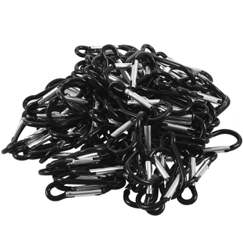 

Carabiner Clip Lock Hook Keychain Black Small 100pcs #8