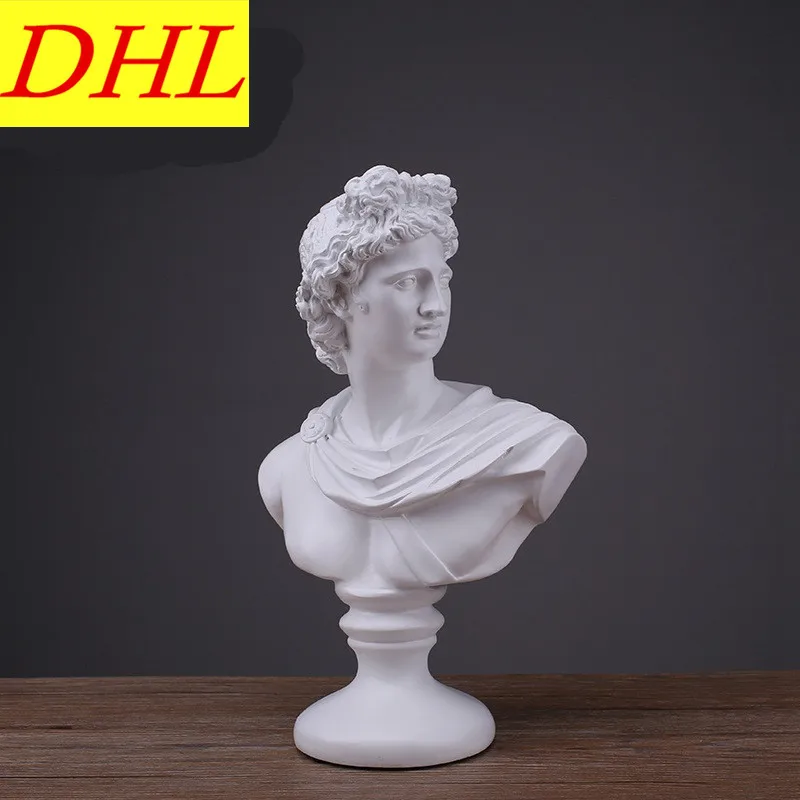 

Cute David Statue Figure Bust Gypsum Michelangelo Buonarroti Home Decorations Collectible Colophony Crafts L2174