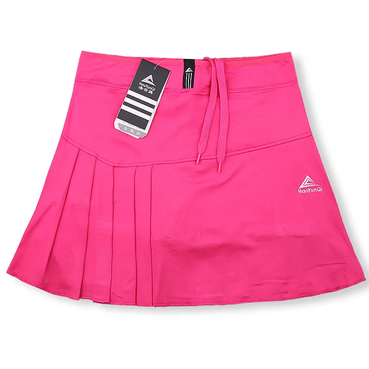 Весна лето теннис бадминтон шорты дамы Бег Спортивная юбка с карманом безопасности брюки юбка сплошной цвет