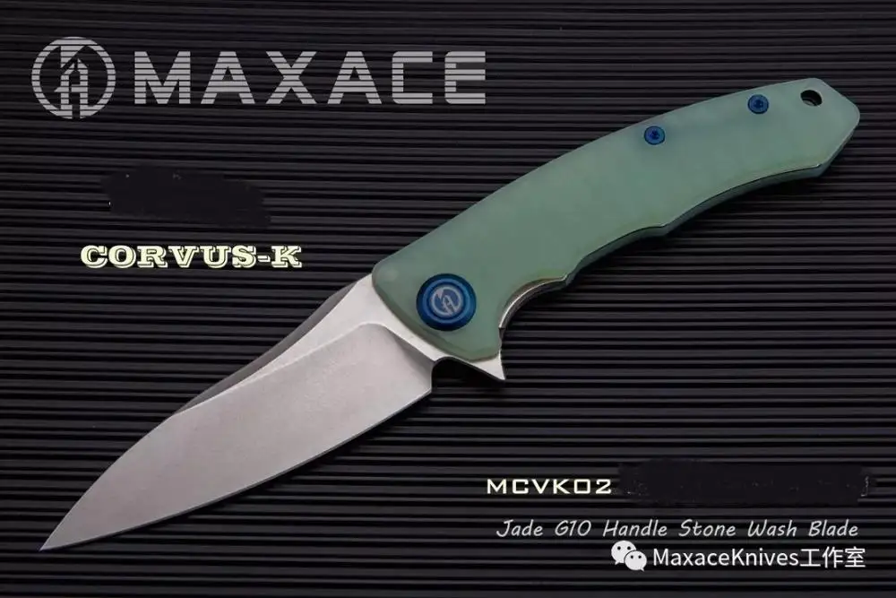 Maxace Corvus K110 стальной подшипник с лезвием компактный походный нож - Цвет: jade stonewashed