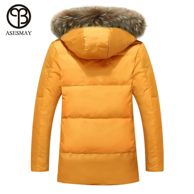 Men Asesmay Winter Jackets Brand Clothing Raccoon Hooded