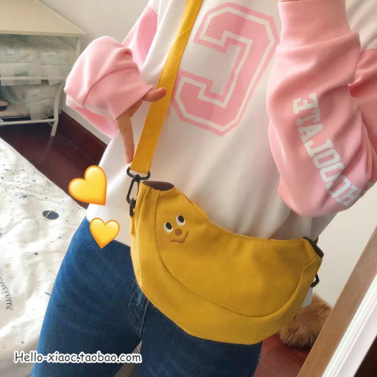 Bonito dos Desenhos Bolsa de Ombro Bolsa de Frutas Bolsas de Pelúcia para Meninas Animados Banana Maçã Bordado Lona Senhoras Crossbody Mensageiro 12 Computers & Electronics