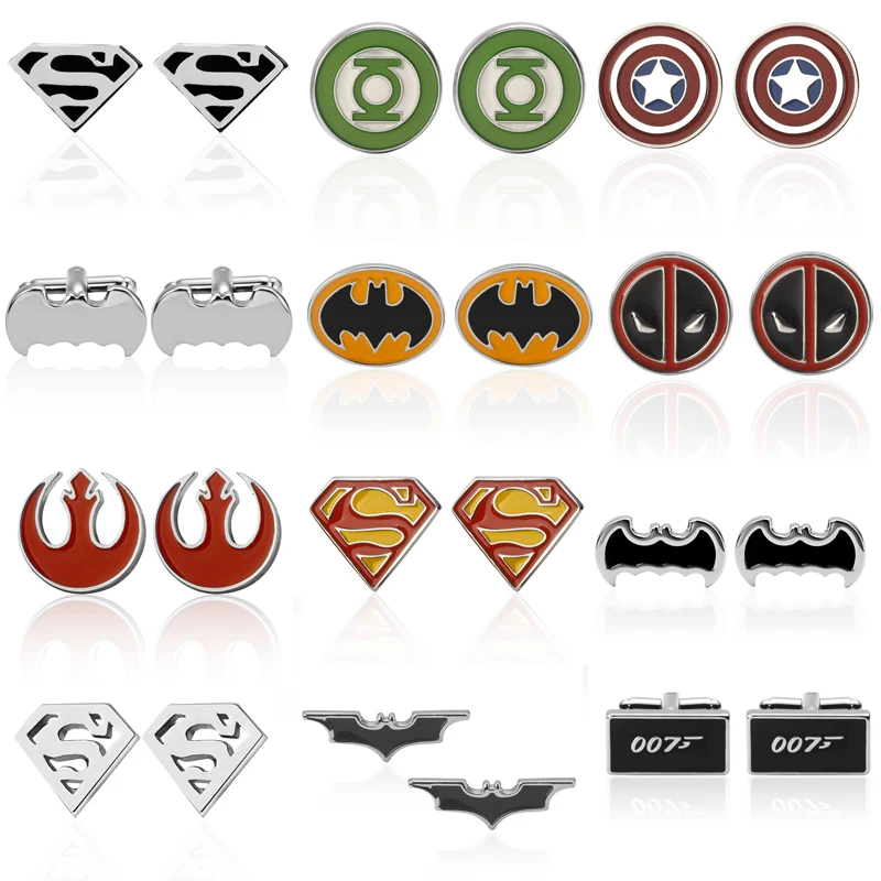 

C-MAN Luxury Batman shirt cufflink for mens Brand cuff buttons Superhero Movie cuff links High Quality abotoaduras Jewelry