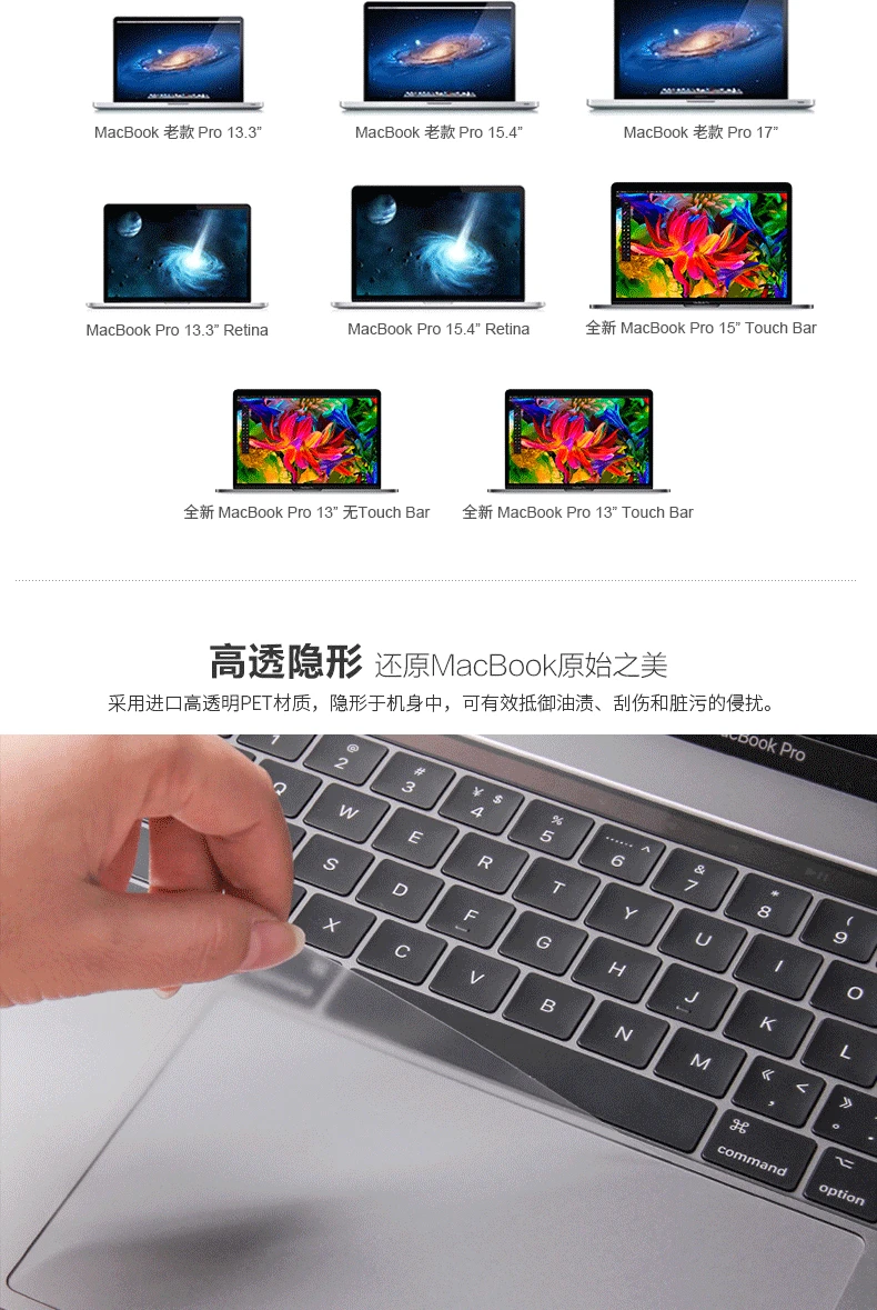 Клавиатура сенсорная панель пленка наклейка для Apple Mac Macbook Air 11 12 Pro retina 13 15 Touch ID Bar A1706 A1707 протектор для Mac book