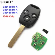 Sikali remoto chave apto para honda para accord elemento CR-V HR-V cidade odyssey civic carro auto 3 botões