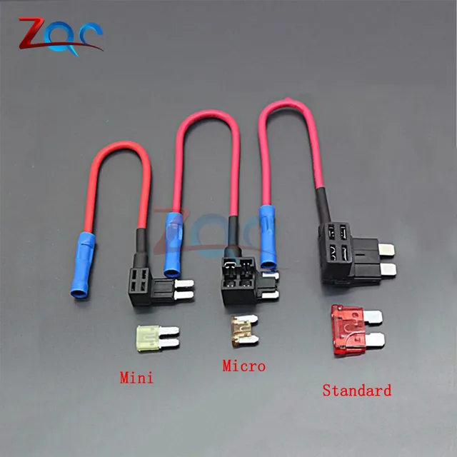 12V Fuse Holder Add a circuit TAP Adapter Micro Mini Standard ATM APM