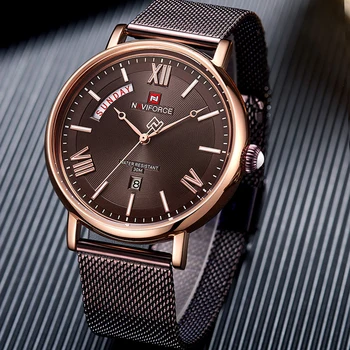

Top NAVIFORCE Men Watches Genuine Leather Sports Wristwatches Quartz Men's Watch Male Date Waterproof Clock Relogio Masculino