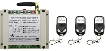 

New AC220V 250V 380V 30A 2CH 2Channe Radio Remote Control Switch Receiver 3* Metal Push Button Transmitter Learning Code