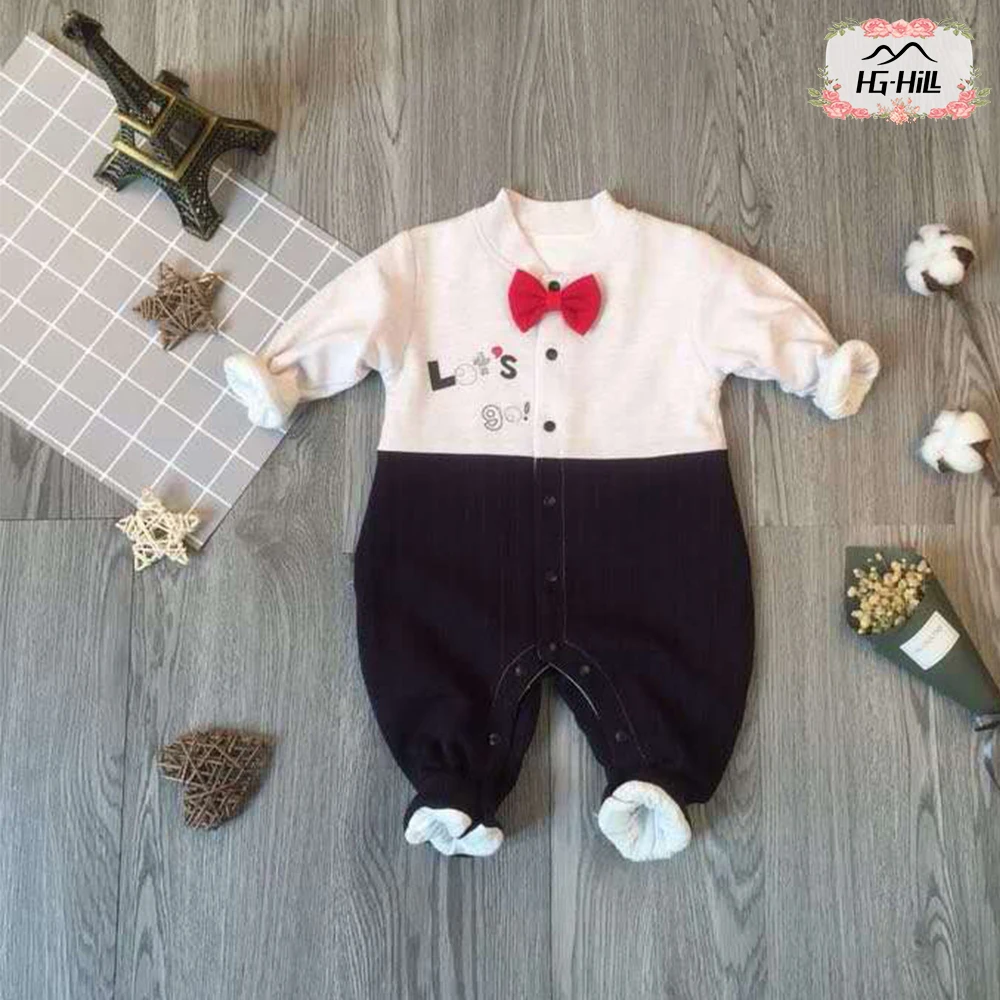 

HG-hill YG65052PINK winter new born baby print long sleeve romper infant toddler jumpsuit children boutique romper