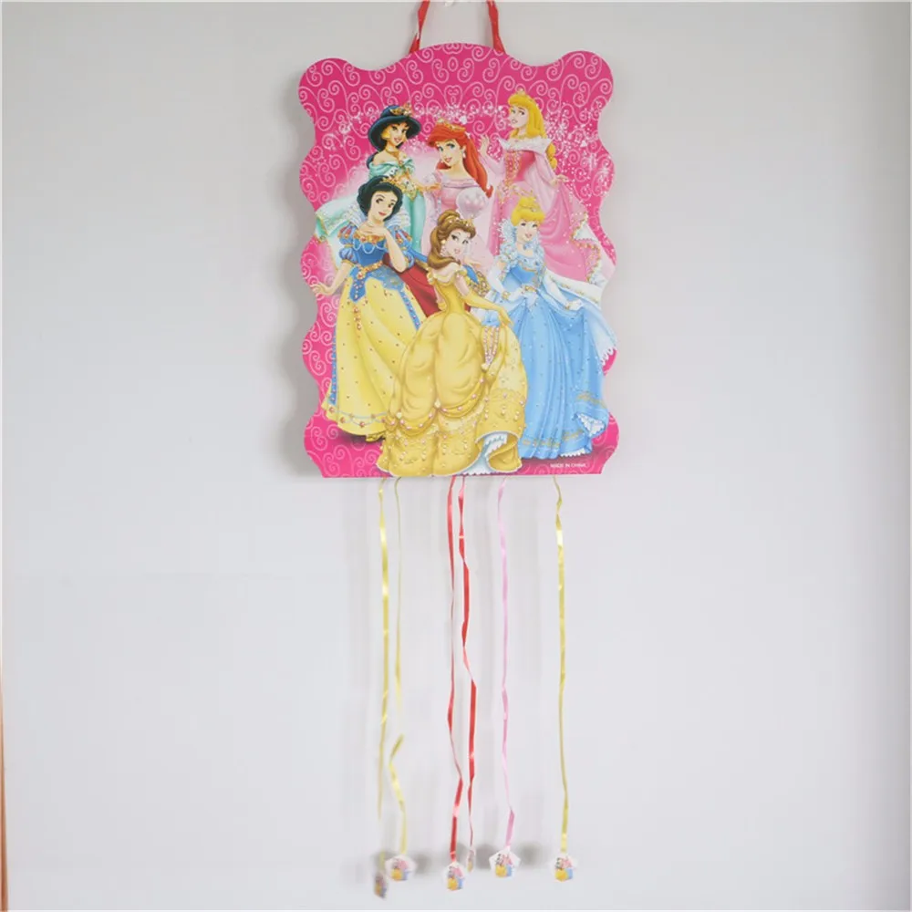 

Paper Folding Pinata Princess Cartoon Party Toy Game Bingo Girl Kids Birthday Party/Festival Decoration Favor Supplies 49*28cm