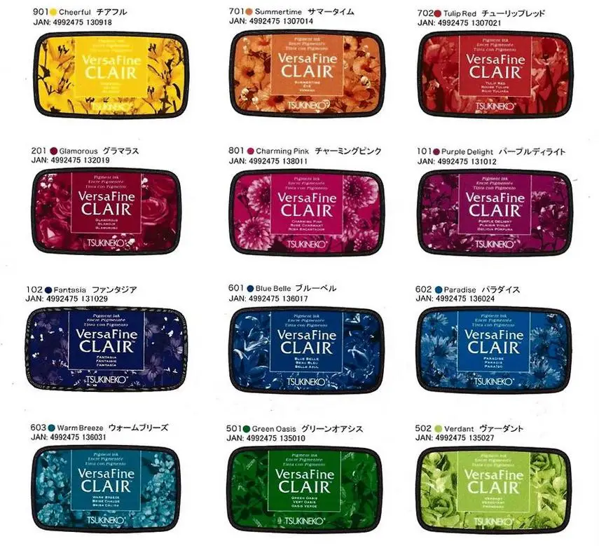 Ink Pad Tsukineko VersaFine CLAIR Pigment Ink Fast Dry Japan