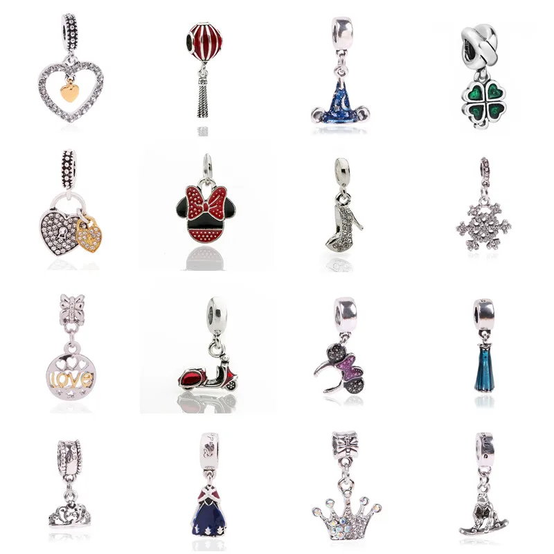 NEW Free Shipping Jewelry Silver plated green Bead Charm Flower Silver Bead with Crystal Fit Pandora Bracelet