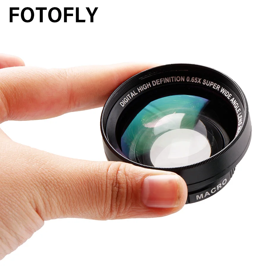 

FOTOFLY Universal 37mm 0.65X Wide Angle Lens With Macro Optical Glass Lenses For Sony Canon Nikon 37 mm Digital High Definition