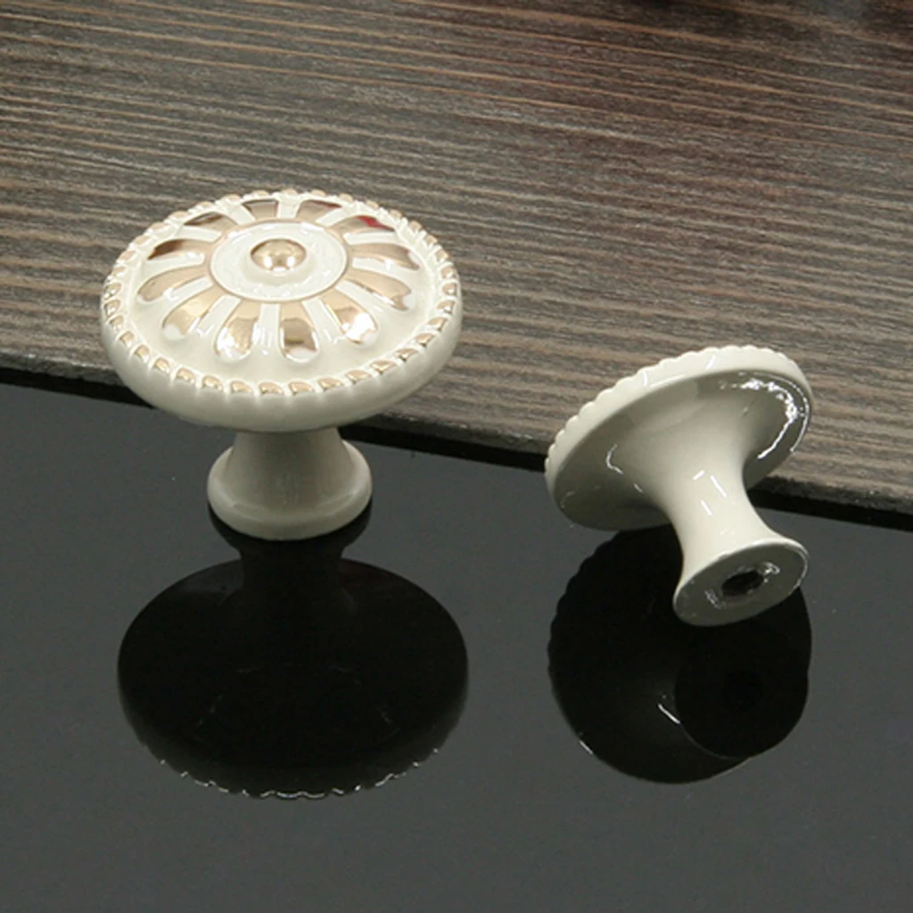 Ivory White Zinc Alloy Door Handle Cabinet Cupboard Dresser Knob Handle