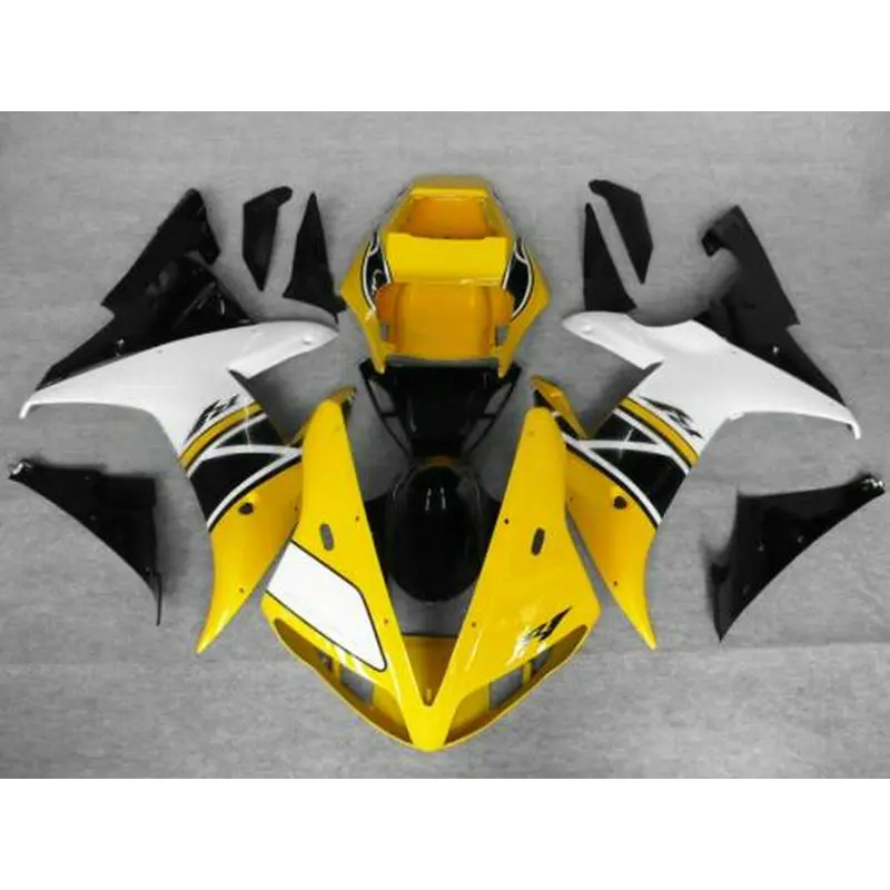 Motomarts полных выдуваний Обтекатели для YAMAHA R1 2002 2003 YZF R1 02 03 белого и желтого цвета послепродажного обтекатель части