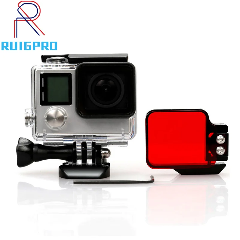 

Under Sea Diving Filter CNC Aluminum Frame Underwater Housing Case Lens Converter for Go pro GoPro Hero 3+ 4 Action Sport Camera