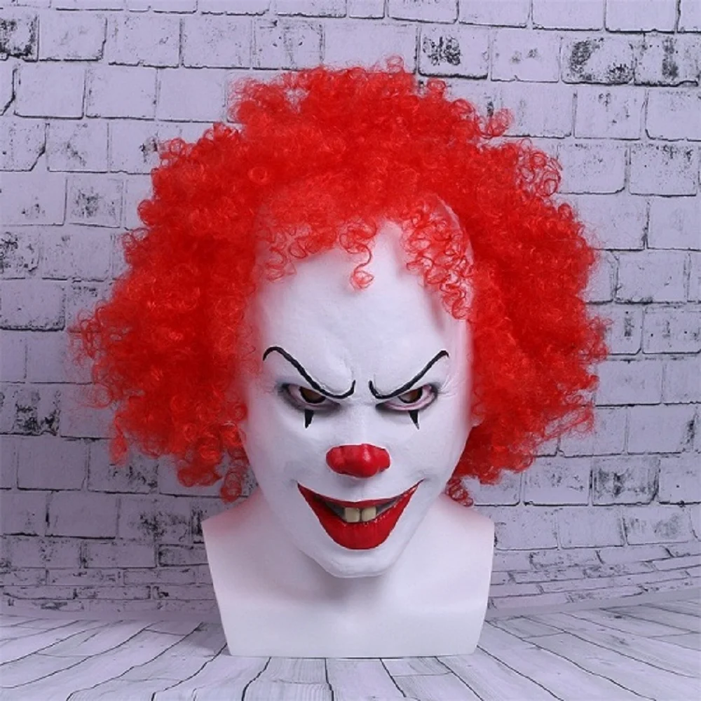 Фильм Стивен Кинг это маска пеннивайза Карнавальная маска красные волосы одежда для клоуна Хэллоуин