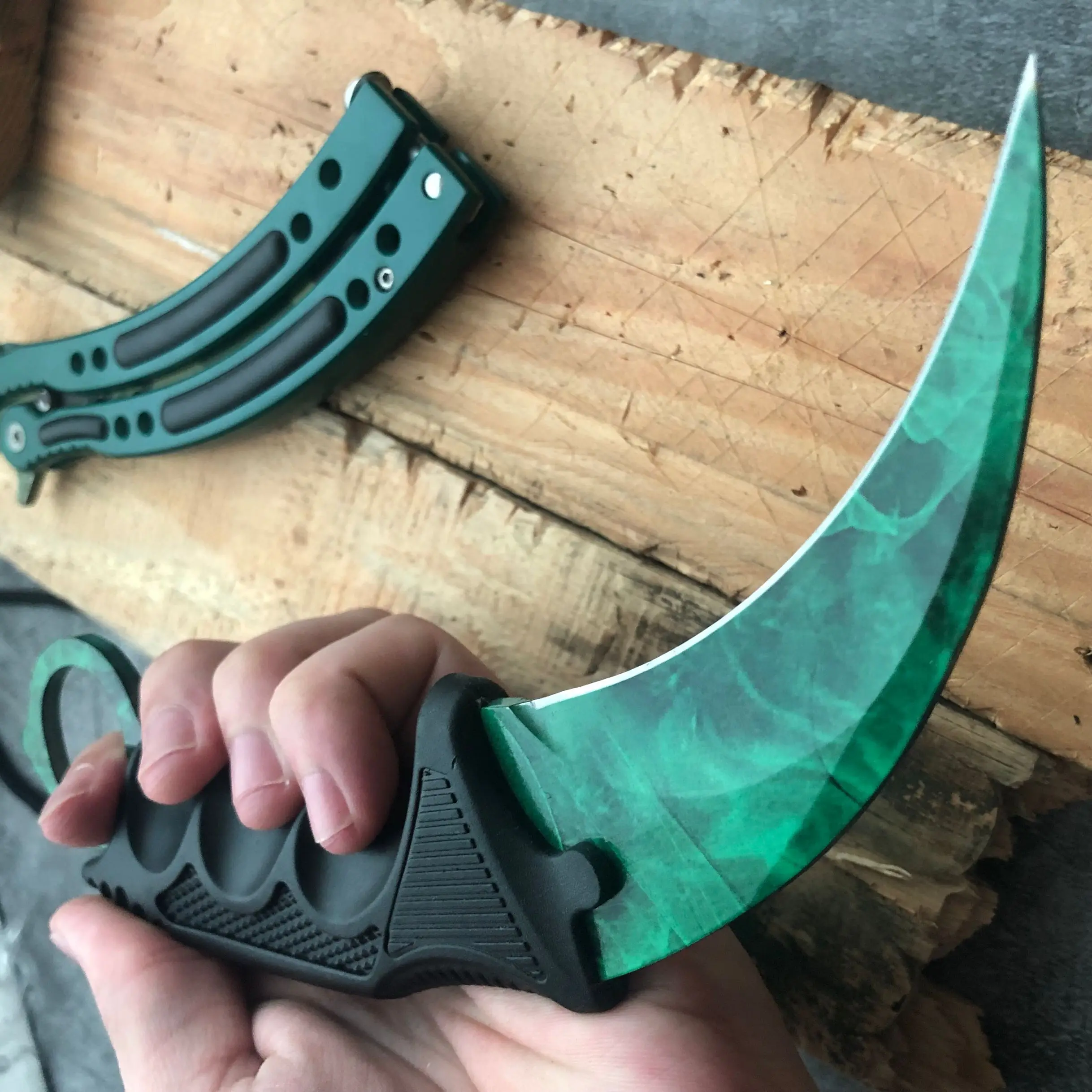 2 шт. настоящий CSGO тактический нож с фиксированным лезвием Karambit + не острый
