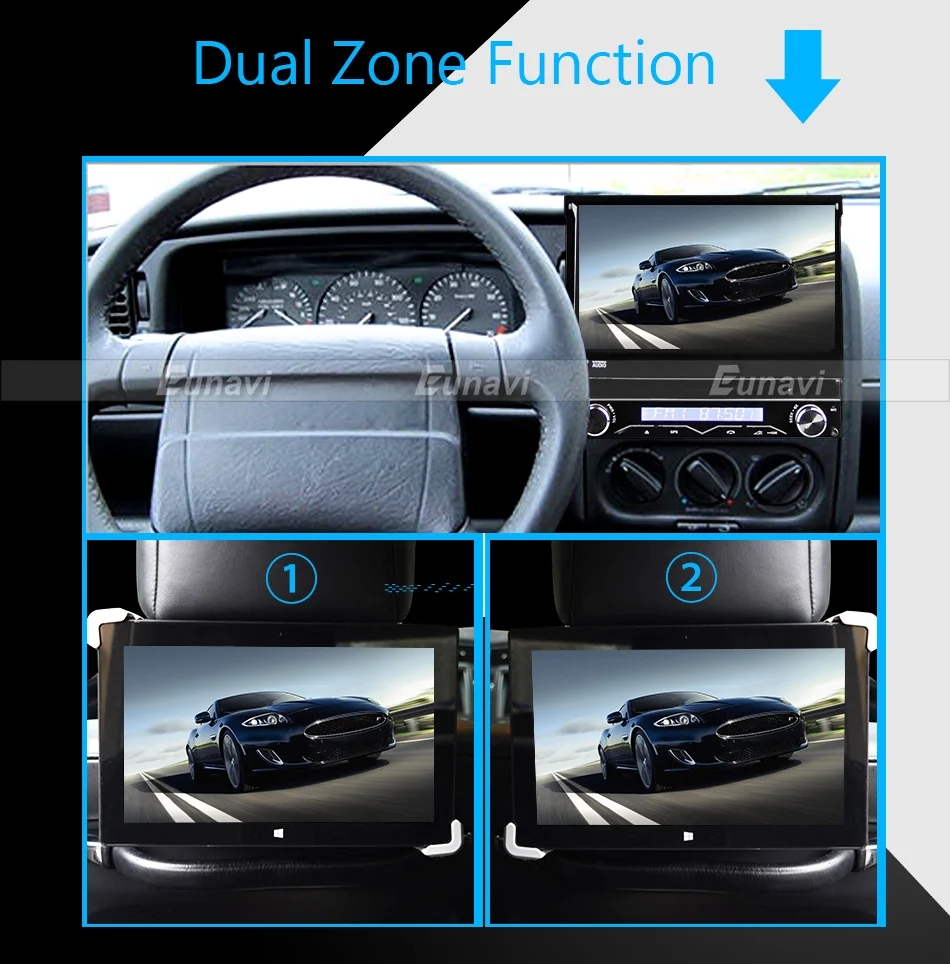 Best Eunavi 1 Din Android 9.0 Quad Core Car DVD Player For Universal GPS Navigation Stereo Radio WIFI MP3 Audio USB SWC PX3 17
