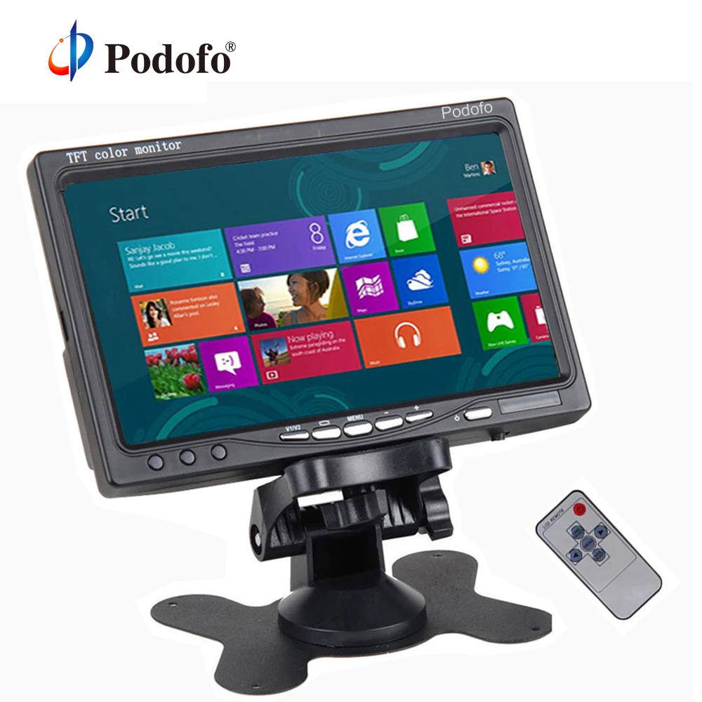 Monitor samochodowy Podofo 7 cali TFT .