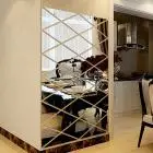 DIY 3D наклейка s Зеркальная Наклейка для гостиной украшения дома аксессуары плакат adesivo де parede E26 - Цвет: Серебристый